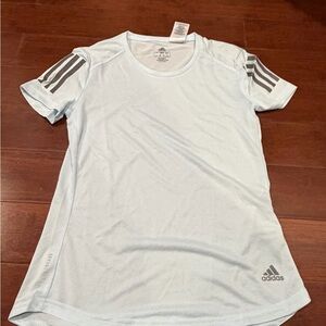 Adidas Sky Blue Tee with Reflective Silver Accents